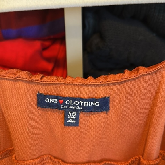 One Clothing rust adjustable strap elastic waistband cropped jumpsuit size XS - Picture 2 of 3